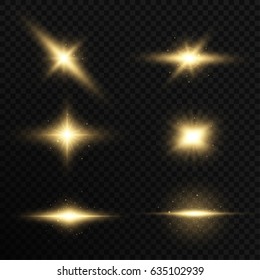 Espiral brillante vectorial, lente. Flash de sol, explosión mágica , elemento de bokeh para afiche, banner, diseño de publicidad impresa sobre fondo oscuro transparente. Partícula brillante.