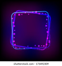 Vector glowing frame against dark background