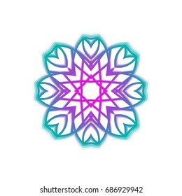 Vector glowing geometric element. Design prints for t-shirts, posters, flyers, postcards. Vector illustrations on a white background in bright neon colors