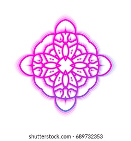 Vector glowing geometric element. Design prints for t-shirts, posters, flyers, postcards. Vector illustrations on a white background in bright neon colors