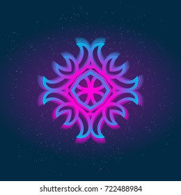 Vector glowing geometric element. Design prints for t-shirts, posters, flyers, postcards. Vector illustrations in bright neon colors