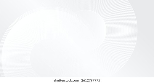Vector glowing geometric lines on gray background. Modern shiny blue circle abstract simple design