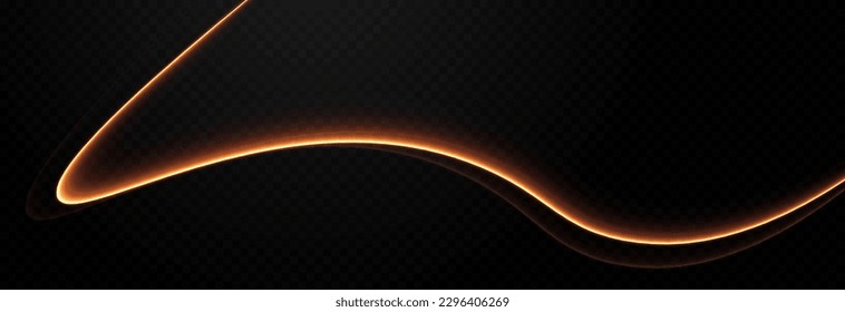 Vector glowing gold lines png. Neon lines png. Magic lines of light, light effect. Fast moving lines png.