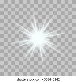 Vector Glowing Light Bursts With Sparkles On Transparent Background