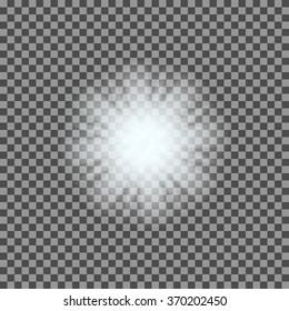 Vector glowing light bursts with sparkles on transparent background