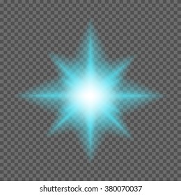 Vector glowing light bursts with sparkles on transparent background