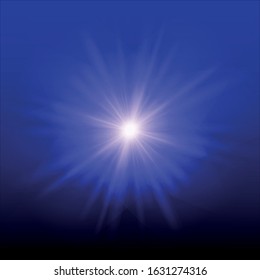 Vector glowing light effect on transparent background.