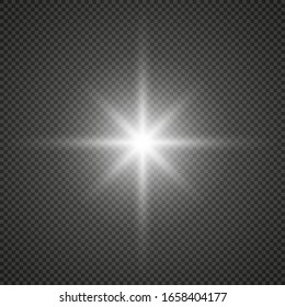 Vector glowing light effect on transparent background.