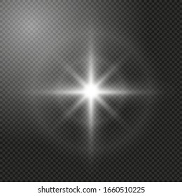 Vector glowing light effect on transparent background.