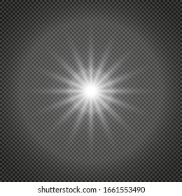 Vector glowing light effect on transparent background.