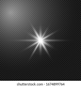 Vector glowing light effect on transparent background