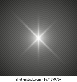 Vector glowing light effect on transparent background