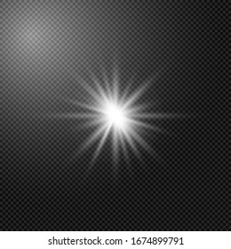 Vector glowing light effect on transparent background