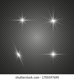 Vector glowing light effect on transparent background