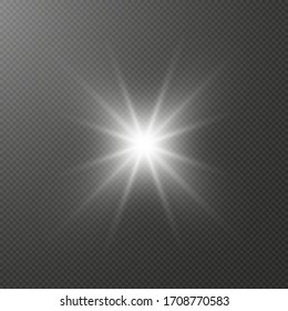 Vector glowing light effect on transparent background