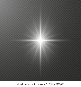 Vector glowing light effect on transparent background