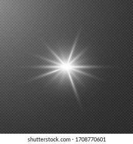 Vector glowing light effect on transparent background