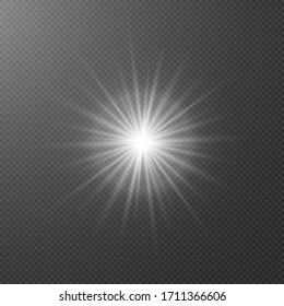 Vector glowing light effect on transparent background