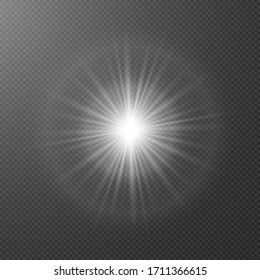 Vector glowing light effect on transparent background