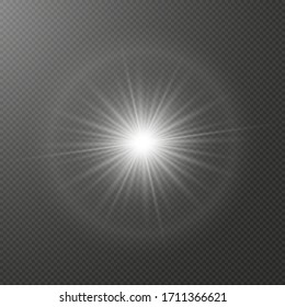 Vector glowing light effect on transparent background