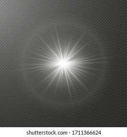 Vector glowing light effect on transparent background