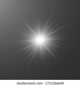 Vector glowing light effect on transparent background