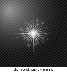 Vector glowing light effect on transparent background