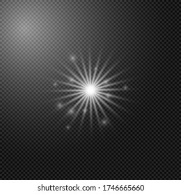 Vector glowing light effect on transparent background