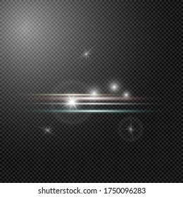 Vector glowing light effect on transparent background
