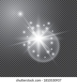 Vector glowing light effect on transparent background