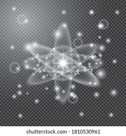 Vector glowing light effect on transparent background