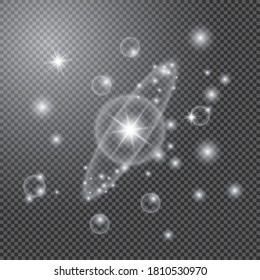 Vector glowing light effect on transparent background