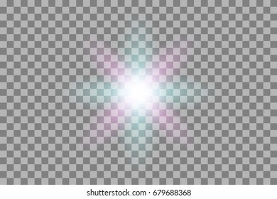 Vector glowing light effect on transparent background.