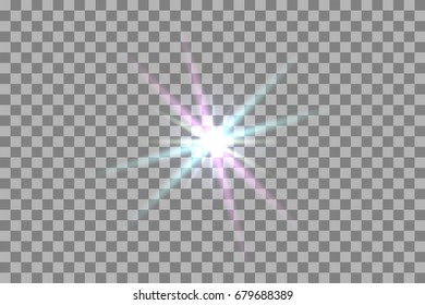 Vector glowing light effect on transparent background.