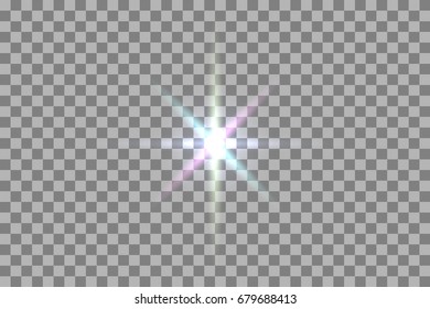 Vector glowing light effect on transparent background.