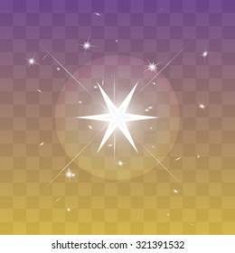 Vector glowing light effect stars bursts with sparkles. Shine star glitters