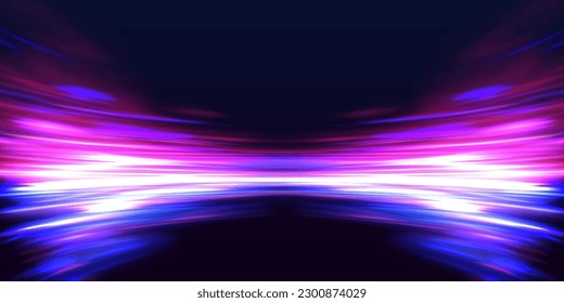 Vector glowing light lines. Abstract magic light effect on black background. Laser beams luminous abstract sparkling isolated on a transparent background. Beautiful glow light flare and spark.