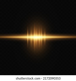 Vector glowing light lines. Magical radiance. A golden flash of light. PNG light. Vector image.