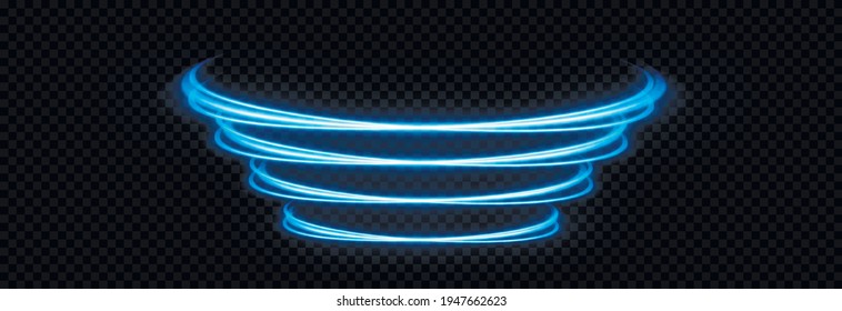 Vector Glowing Light Lines. Neon Light, Electric Light, Light Effect Png. Blue Line Png, Magical Glow, Shine.	