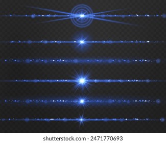 Vector líneas luminosas brillantes. Luz de neón, efecto de luz png. Línea de luz png, resplandor mágico, brillo.