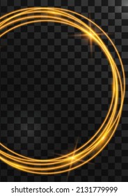 Vector glowing magic round frame. Glowing neon wave. Design element for your advertisement, signboard, poster, banner. Vector illustration