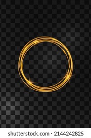 Vector glowing magic round frame. Glowing neon wave. Design element for your advertisement, signboard, poster, banner. Vector illustration