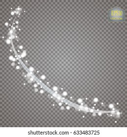 Vector glowing magical wave of glitter star.
