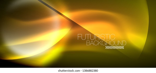 Vector glowing neon circles abstract background, modern template