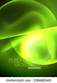 Vector glowing neon circles abstract background, modern template