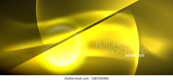 Vector glowing neon circles abstract background, modern template