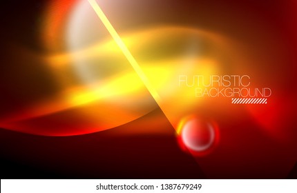 Vector glowing neon circles abstract background, modern template