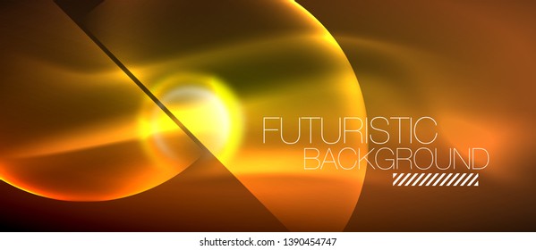 Vetor brilhante neon círculos fundo abstrato, modelo moderno