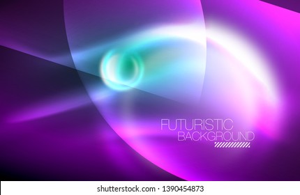 Vektorleuchtende Neonringe, abstrakter Hintergrund, moderne Vorlage