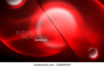 Vector glowing neon circles abstract background, modern template
